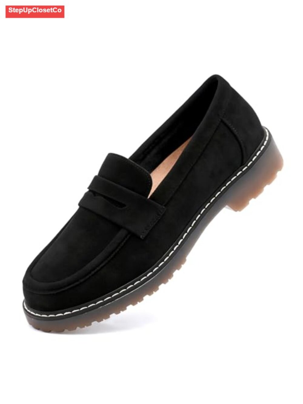 Women's Chunky Loafers Platform Slip-On Memory Foam Loafers